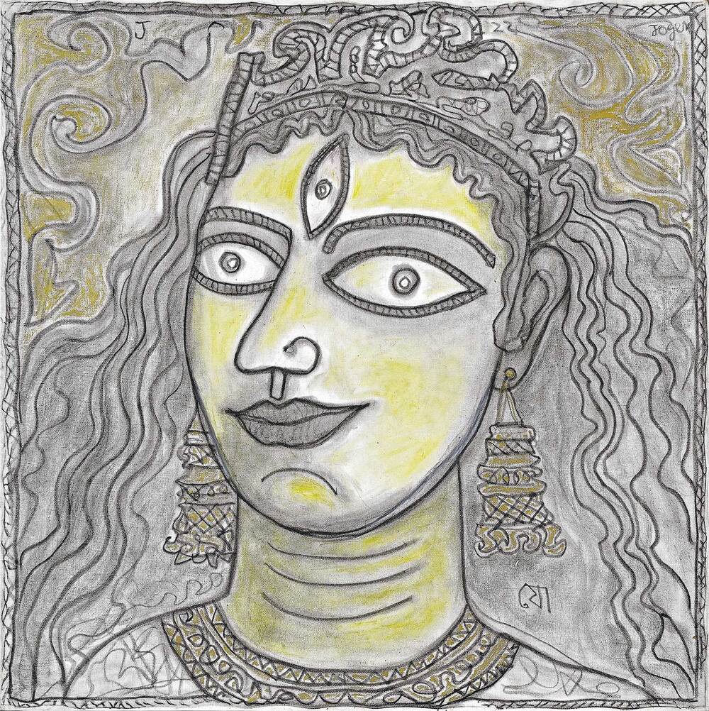 Jogen Chowdhury Durga Painting