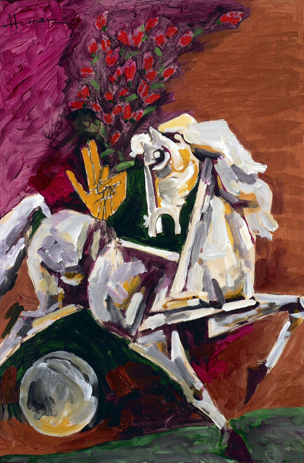 M F Husain Horse Painting