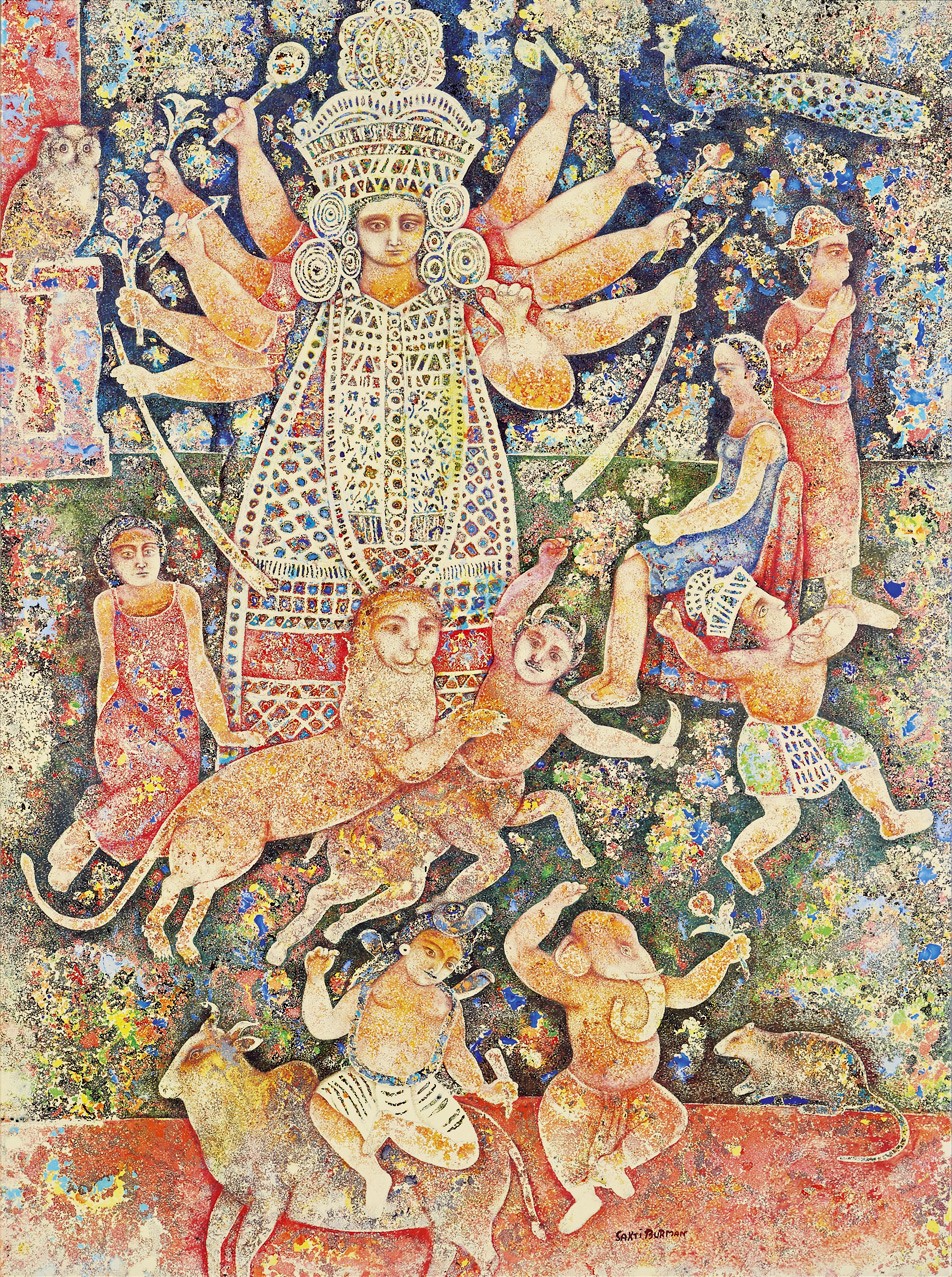 Sakti Burman Durga Painting
